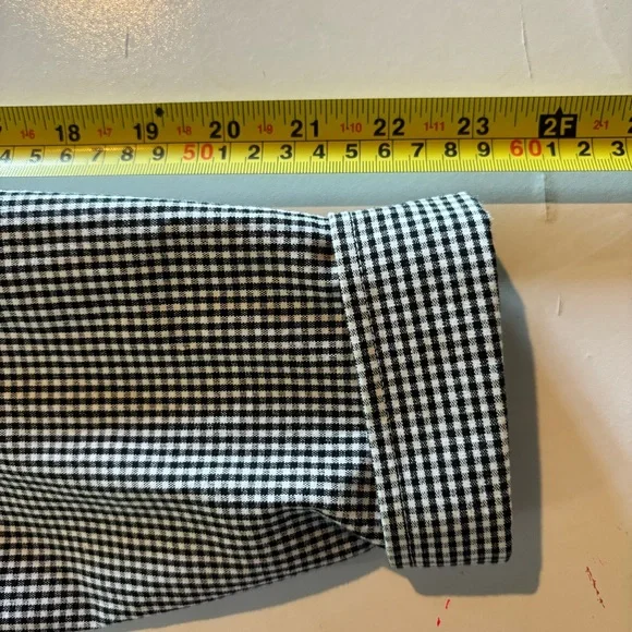 VTG Quacker Factory Womens Jacket Large Black White Gingham Button Cherry Preppy - Picture 10 of 10